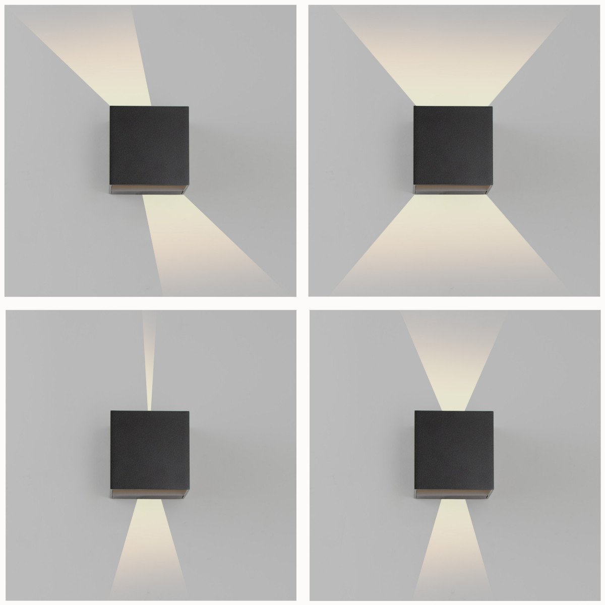 Shift up en downlighter muurlamp met modern design in zwart kleur