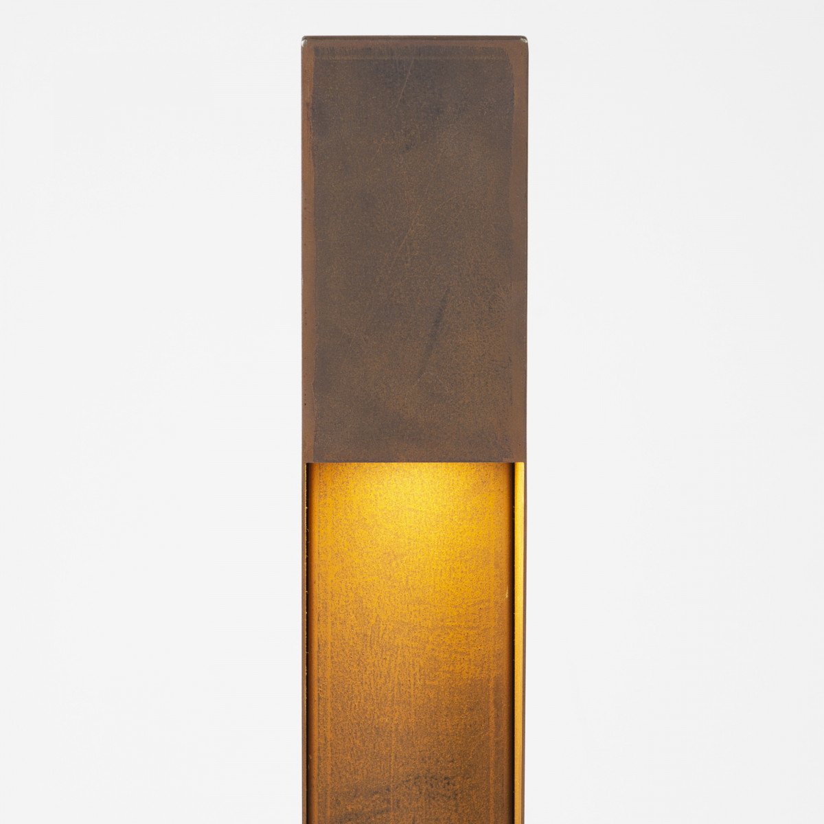 KS Verlichting Levi terras buitenlamp in corten kleur met moderne hoekige vormen